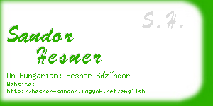 sandor hesner business card